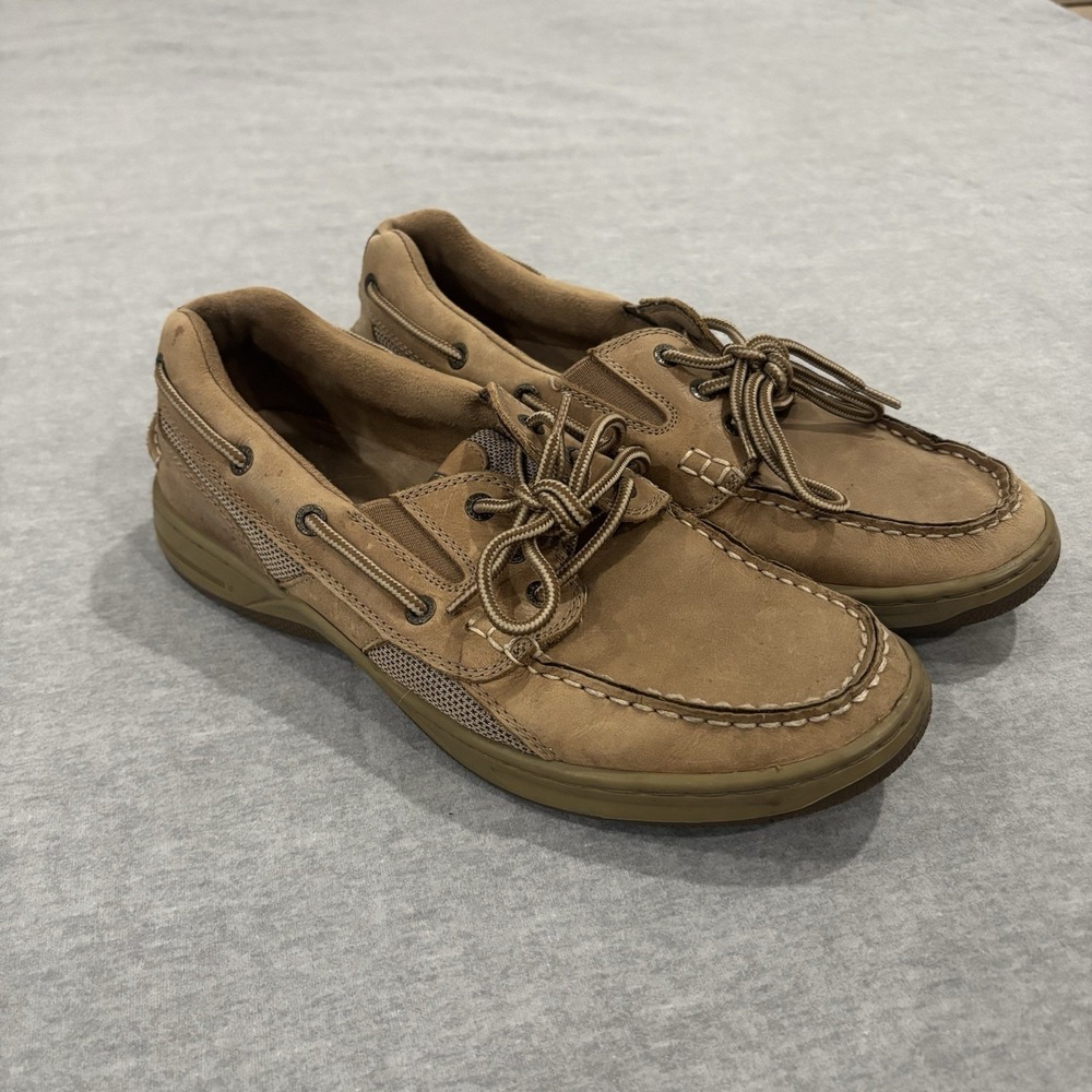 G.H. Bass Mens Explorer Boat Shoes Tan Leather Mesh BASS-EARL III Size 9M
